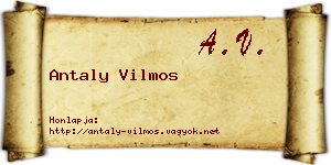 Antaly Vilmos névjegykártya